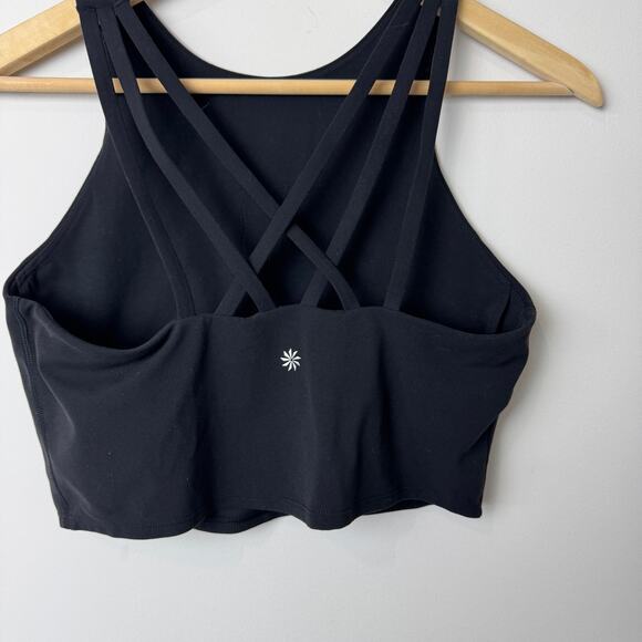 Athleta Black Caged Back Conscious Strappy Crop Bra - Size Medium - Picture 4 of 7